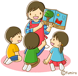絵本の読み聞かせイラスト